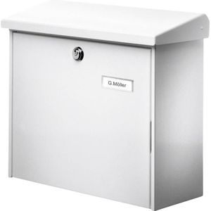 Briefkasten Burg Wächter COMFORT 913 W Stahlplatte Weiß Schlüsselschalter