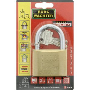 Burg-Wächter hangslot, Boccia 450 60 SB, Incl. 1 sleutel, Strijkdikte: 9,5 mm