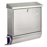 Burg Wächter - Amrum-Set - Brievenbus - RVS - Binnenverlichting, Krasvrije Beschermlaag, Openkantelbaar Regendak