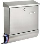 Burg Wächter - Amrum-Set - Brievenbus - RVS - Binnenverlichting, Krasvrije Beschermlaag, Openkantelbaar Regendak