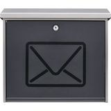 Brievenbus met klep, materiaal: RVS, C4 formaat, Burg Wächter topkwaliteit, 340x380x148mm