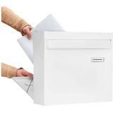 BURG-WÄCHTER - Potsdam 878 W - Hekbrievenbus - Wit - Verzinkt Staal, A4 Inworp-formaat, Incl. 2 Sleutels