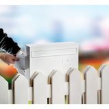 BURG-WÄCHTER - Potsdam 878 W - Hekbrievenbus - Wit - Verzinkt Staal, A4 Inworp-formaat, Incl. 2 Sleutels