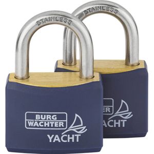 Burg-Wächter - DUO 460 Ni 40 SB - Sleutel Hangslot - Metaal - RVS - Rectangular - 2 Stuks
