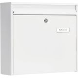 Burg-Wächter - mail 5877 W - Brievenbus - Wit - Verzinkt Staal, A4 Inwerpformaat, Inclusief 2 Sleutels