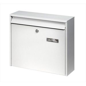 Burg-Wächter - mail 5877 W - Brievenbus - Wit - Verzinkt Staal, A4 Inwerpformaat, Inclusief 2 Sleutels