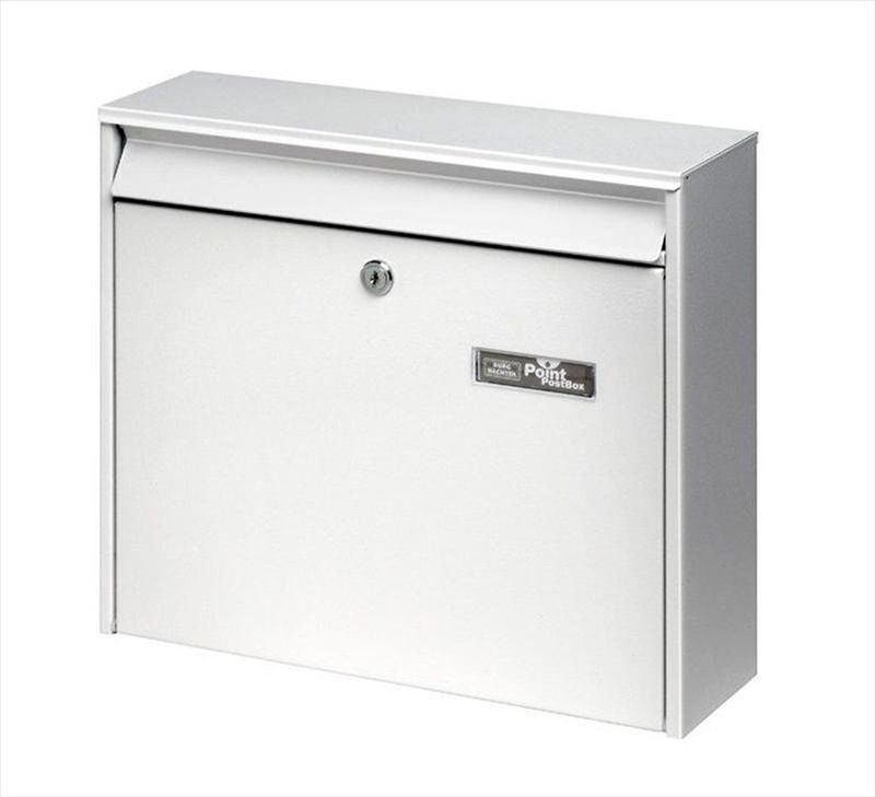Burg-Wächter - mail 5877 W - Brievenbus - Wit - Verzinkt Staal, A4 Inwerpformaat, Inclusief 2 Sleutels