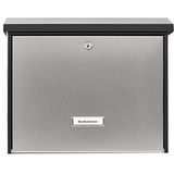 Burg-Wächter - London - Wandbrievenbus - Zwart/RVS - Staal gepoedercoat, Cilinderslot met 2 Sleutels