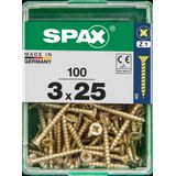 Schroefdoos SPAX Houten schroef Platte kop (3,0 x 25 mm)