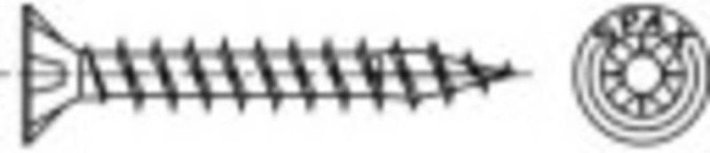 SPAX R 88094 Senkkopf M.Spitze/Kreuzschl.-PZ 1081010250105 Houtschroef 2.5 Mm 10 Mm Kruiskop Pozidriv Staal Galvanisch