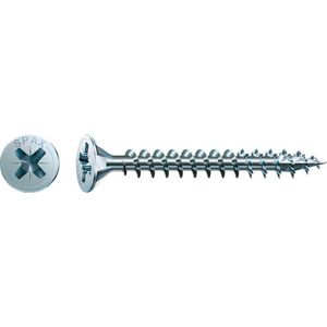 SPAX Universele schroef, 2,5 x 16 mm, 1000 stuks, kruiskop Z1, verzonken kop, volledige schroefdraad, 4CUT, WIROX A3J, 1081010250165, blank verzinkt
