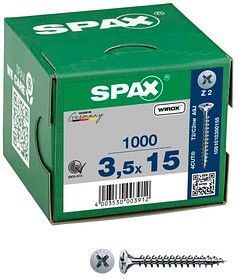 Spax spaanplaatschroef vz pk 3.5x15mm pz2