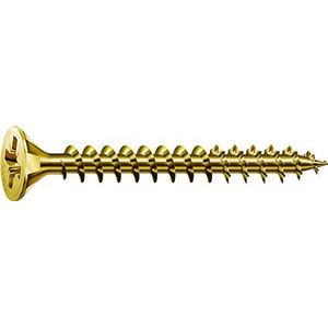 SPAX Universele schroef, 3,0 x 16 mm, 1000 stuks, kruiskop Z1, verzonken kop, volledige schroefdraad, 4CUT, YELLOX A2L, 1081020300165