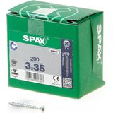 SPAX - Universele Schroef - 3,0 x 35 mm - 200 Stuks - Kruiskop Z1 - Verzonken Kop - Volledige Schroefdraad