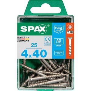 Spax Torx Houtschroef Platte kop - 4.0x40mm - T10 - 25 stuks