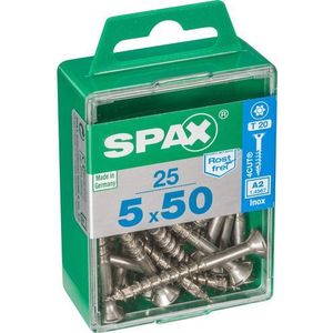 Spax Torx Houtschroef Platte kop - 5.0x50mm - T10 - 25 stuks