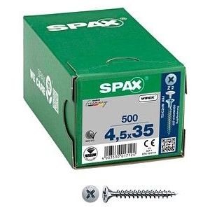SPAX - Universele Schroef - WIROX A3J - 4,5 x 35 mm - 500 Stuks - Kruiskop Z2 - Volledige Schroefdraad