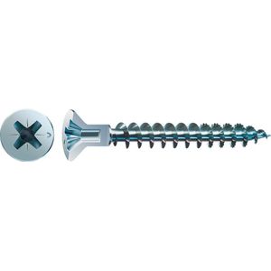 SPAX 200 stuks universele schroeven met kopgat 5,0 x 70 mm kruiskop Z2 kleine verzonken kop (Ø 5 mm) WIROX A3J volledig schroefdraad verzinkt 0271010500705