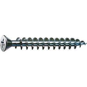 SPAX Universele schroef, 3,0 x 12 mm, 1000 stuks, kruiskop Z1, kleine verzonken kop (Ø 5 mm), volledige schroefdraad, WIROX, blank verzinkt, 0321010300125