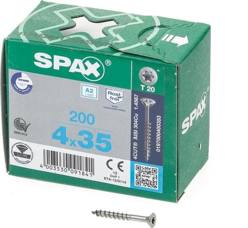 SPAX - Universele Schroeven - 200 Stuks - Roestvrij Staal A2