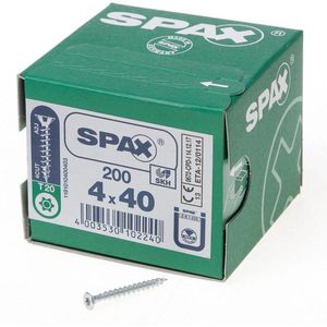 Spax universele schroeven platkop voldraad 4x40mm TX20 (2000 Stuks)