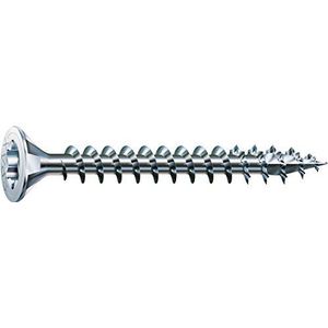 SPAX 1191010600605 universeel, verzonken kop, T-STAR plus, 4CUT, MULTI-kop, volledige schroefdraad, galvanisch blank verzinkt, A2J, (6,0 x 60 mm, 200 stuks)