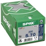 SPAX, T-STAR plus, 4CUT, A2J - 0191010350303, universele schroef, 3, verzonken kop, gedeeltelijke schroefdraad, galvanisch blank verzinkt 200 stuks 5,0 x 70 mm zwart verzinkt