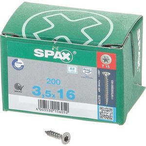 SPAX SPAX Seko-T 1197000350163 Verzonken schroeven 3.5 mm 16 mm T-STAR plus 88091 RVS A2 200 stuk(s)