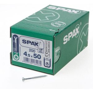 SPAX 191010450503 Universele schroef, Verzonken kop, 4.5 x 50, Deeldraad, T-STAR plus TX20 - WIROX - 200 stuks