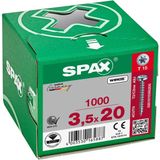 SPAX - Halfronde Kop - T-STAR Plus - 4CUT - Volledige Schroefdraad - Galvanisch Blank Verzinkt - 3,5 x 20 mm - 1000 Stuks