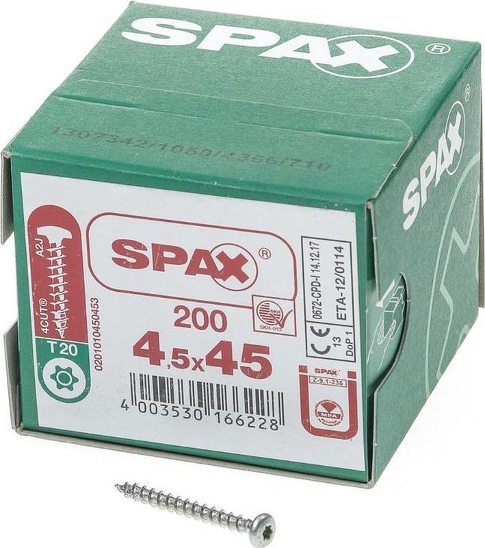 SPAX - Universele Schroeven - 200 Stuks - T-STAR Plus - WIROX-oppervlak