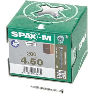 Spax Spaanplaatschroef cilinderkop verzinkt T-Star T20 4.5x50mm (per 200 stuks)