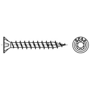 SPAX 1197000350353 Roestvaststalen schroef, Verzonken kop, 3.5 x 35, Voldraad, T-STAR plus T15 - blank - 200 stuks