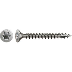 SPAX 1197000600603 Roestvaststalen schroef, Verzonken kop, 6 x 60, Voldraad, T-STAR plus T30 - blank - 100 stuks