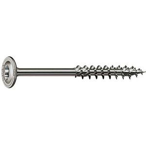 SPAX 257000601005 Voor houtbouw, platte kop, T-STAR plus, 4CUT, deels met schroefdraad, roestvrij staal A2, 1.4567, (6,0 x 100 mm, 100 stuks)