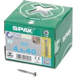SPAX - Gevelschroeven - 200 Stuks - Roestvrij Staal A2 - Verzonken Lenskop