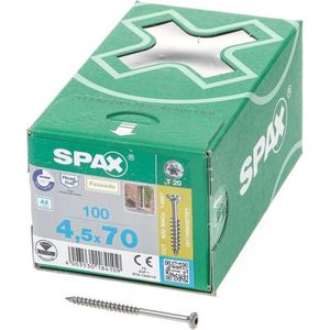 SPAX - Gevelschroeven - RVS A2 - Verzonken Lenskop - 100 Stuks