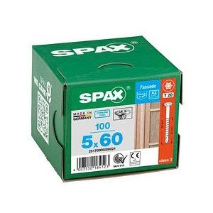 SPAX® Fassadenschrauben T20 Linsensenkkopf A2 25170005006021 5 mm x 60 mm, 100 St.