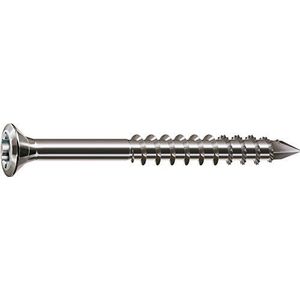 SPAX T-STAR plus, 0467000400453 Gevelschroef van roestvrij staal A2, 4,0 x 45 mm, 100 stuks, zeer kleine verzonken lens kop, gedeeltelijke schroefdraad, CUT-punt