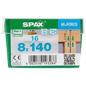 Spax Schroef 'hi.force' Rvs 8x140mm 16 Stuks