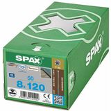 SPAX 538000801205 Vlonderschroef, Cilinderkop, 8 x 120, Fixeerschroefdraad, T-STAR plus T25 - blank - 50 stuks