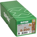 SPAX 251010802005 Hi-Force schroef, Discuskop, 8 x 200, Deeldraad, T-STAR plus T40 - WIROX - 50 stuks
