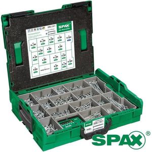 SPAX Assortimentsbox Schroeven Torx Platkop 16 Maten Inclusief Bitset (bitcheck) In L-box 2446 Stuks