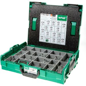 SPAX Montagekoffer L-BOXX - Schroevenset met 16 Afmetingen - Robuuste Kunststof Koffer