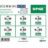 SPAX assortimentsbox schroeven platkop kleine maten 703 stuks