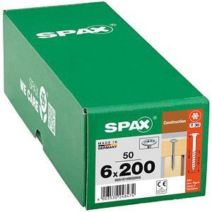Spax universele schroeven tellerkop deeldraad 6x200mm TX30* (50 Stuks)