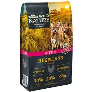 Dehner Wild Nature Droogvoer voor kittens, graanvrij, voor jonge katten, kip, 1,5 kg