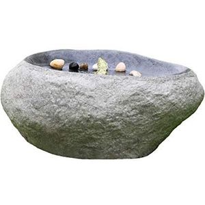 Dehner Tuinfontein Rock met LED-verlichting, ca. 60 x 40 x 27,5 cm, polyhars, grijs