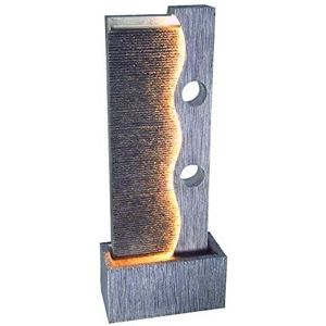 Dehner Tuinfontein Eclipse met LED-verlichting, ca. 100 x 40 x 19,8 cm, polyresin, grijs