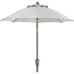 Dehner Parasol Vido, Ø 150 cm, hoogte 221 cm, aluminium/polyester, lichtgrijs